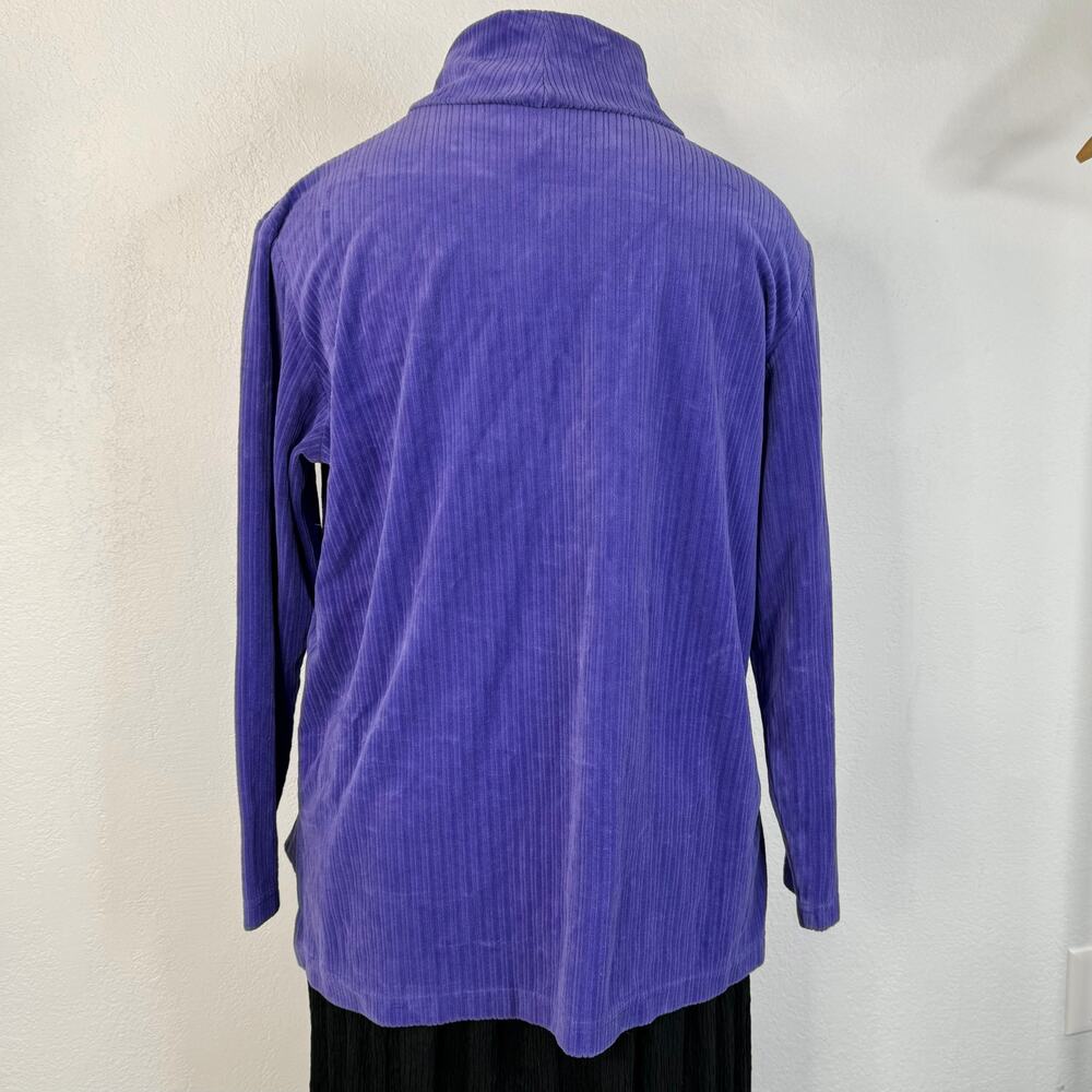 Vintage Purple Corduroy Mock Neck Long Sleeve Shirt Size XL - Picture 6 of 7
